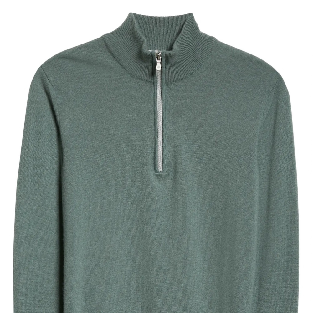 Eleventy Cashmere Quarter Zip Pullover